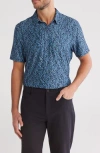 Z By Zella Print Polo In Blue Coronet Gallo Texture