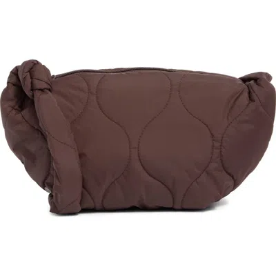 Z By Zella Quilted Crossbody Bag In Brown Bitter