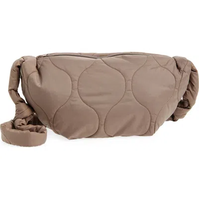 Z By Zella Quilted Crossbody Bag In Brown Shiitake