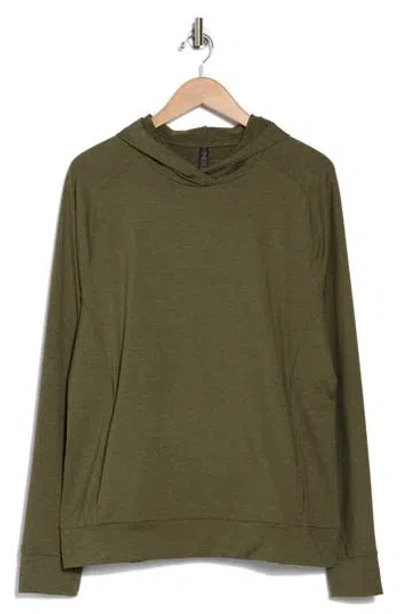 Z By Zella Recovery Jersey Hoodie In Olive Night