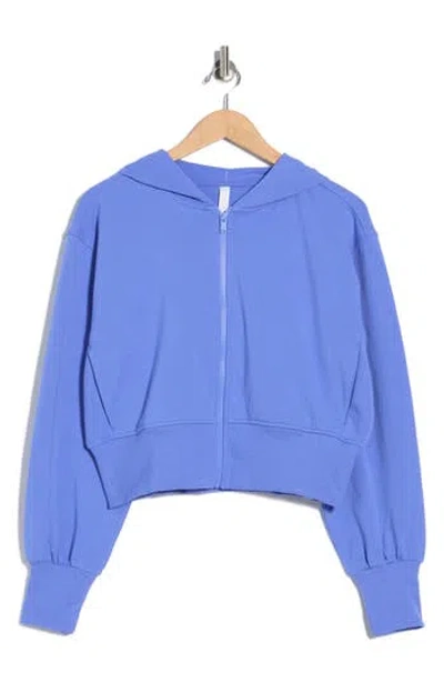 Z By Zella Relay French Terry Crop Full Zip Hoodie In Blue