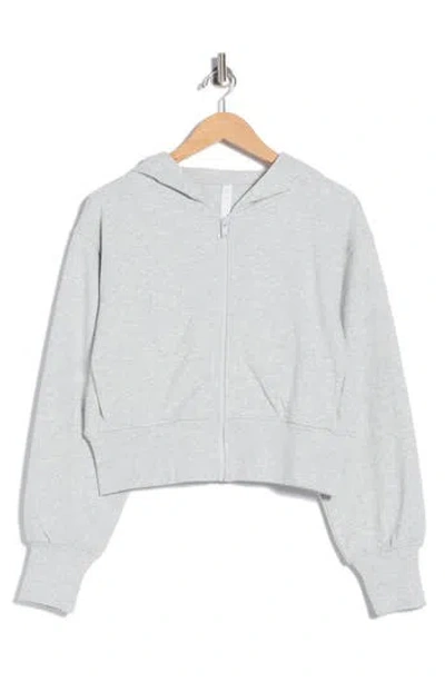Z By Zella Relay French Terry Crop Full Zip Hoodie In Gray