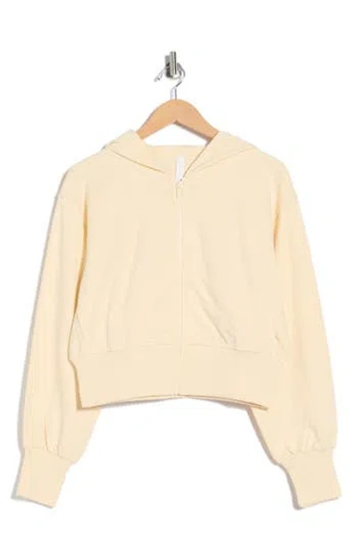 Z By Zella Relay French Terry Crop Full Zip Hoodie In Yellow