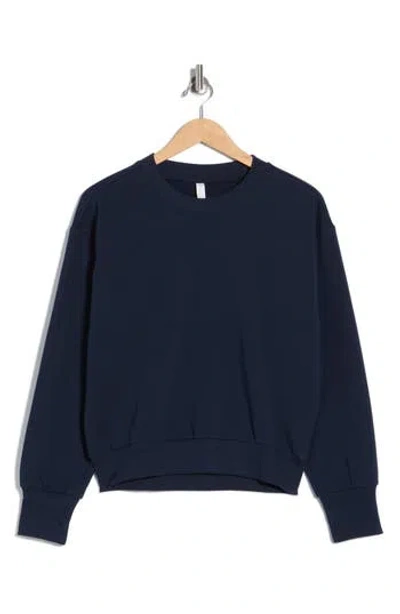 Z By Zella Relay Terry Crewneck Sweatshirt In Blue