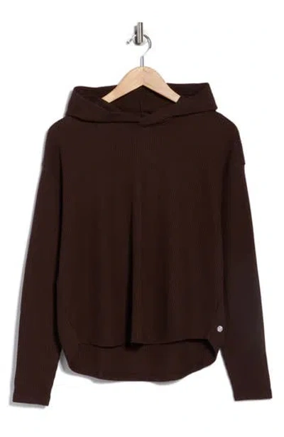 Z By Zella Reset Waffle Stitch Hoodie In Brown