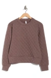 Z By Zella Retreat Quilted Crewneck Sweatshirt In Gray
