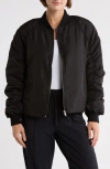 Z By Zella Ruched Sleeve Bomber Jacket In Black