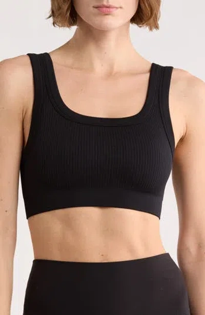 Z By Zella Seamless Square Neck Bra In Black