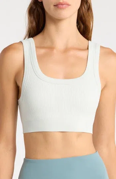Z By Zella Seamless Square Neck Bra In Blue Grey