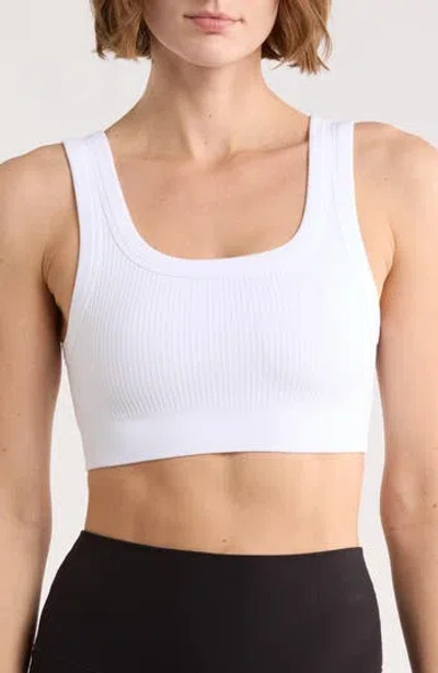 Z By Zella Seamless Square Neck Bra In White