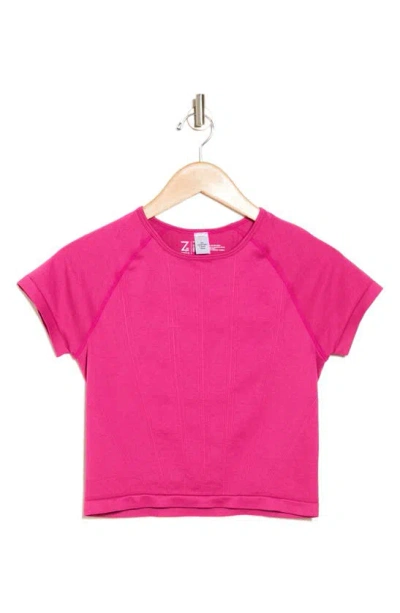 Z By Zella Seamless Stretch Crop Shirt In Pink