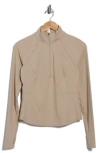 Z By Zella Serenity Half Zip Activewear Pullover In Brown