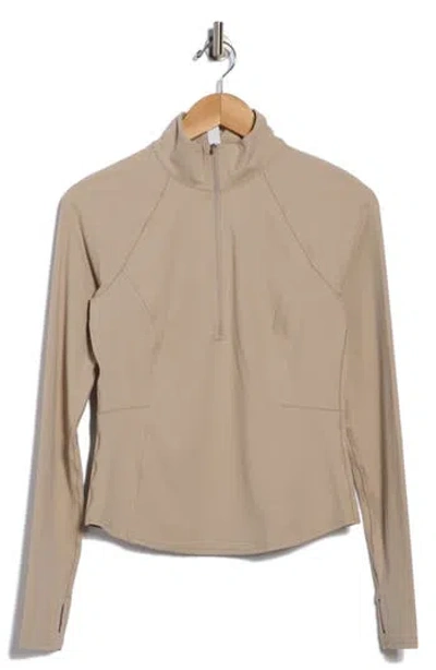 Z By Zella Serenity Half Zip Activewear Pullover In Brown