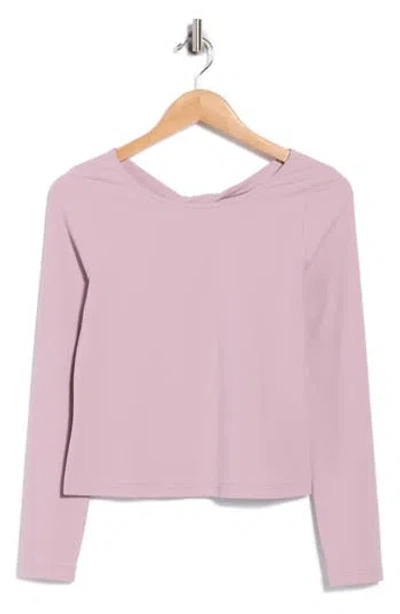 Z By Zella Serenity Twist Back Long Sleeve Tee In Purple