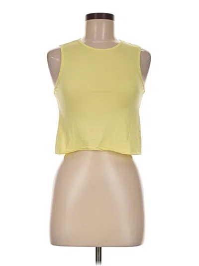 Pre-owned Z By Zella Sleeveless Top Yellow Halter Neckline Tops