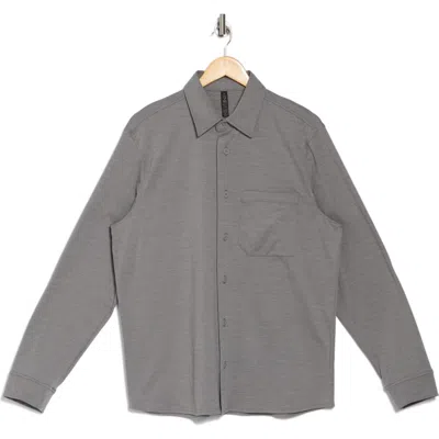 Z By Zella Solid Knit Shirt Jacket In Grey December