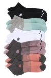 Z By Zella Sport 5-pack Tab Back Socks In Purple Heather Colorblock