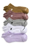 Z By Zella Sport 6-pack Tab Back Socks In Purple Petal-olive Brine Multi