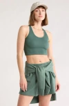 Z By Zella Stretch Seamless Longline Bra In Green