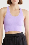 Z By Zella Stretch Seamless Longline Bra In Purple
