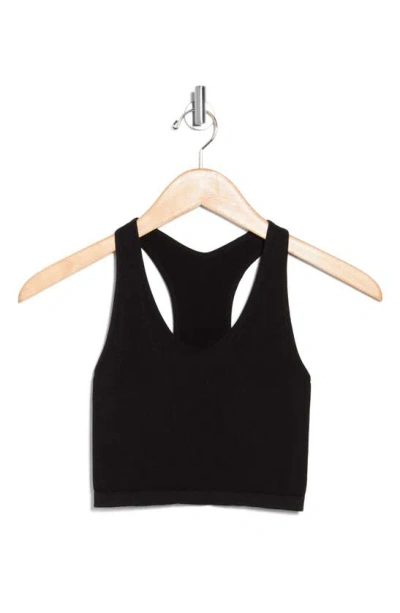 Z By Zella Stretch Seamless Longline Bra In Black