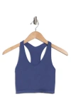 Z By Zella Stretch Seamless Longline Bra In Blue Indigo