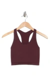 Z By Zella Stretch Seamless Longline Bra In Burgundy Fudge