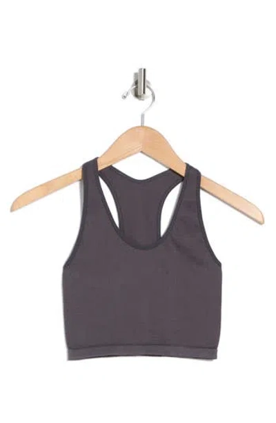 Z By Zella Stretch Seamless Longline Bra In Grey Forged