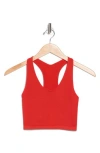 Z By Zella Stretch Seamless Longline Bra In Red Whirl