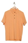 Z By Zella Stripe Golf Polo In Orange Pastel