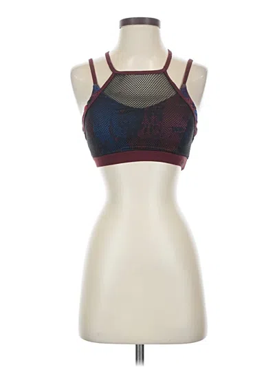 Pre-owned Z By Zella Tank Top Burgundy Halter Neckline Tops