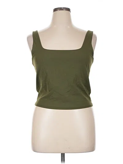 Pre-owned Z By Zella Tank Top Green Square Neckline Tops