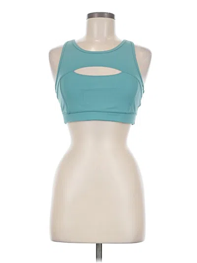 Pre-owned Z By Zella Tank Top Teal Halter Neckline Tops