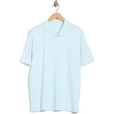 Z By Zella Textured Knit Golf Polo In Blue