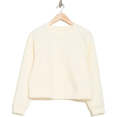Z By Zella Tilt Quilted Crop Sweatshirt In Ivory Egret