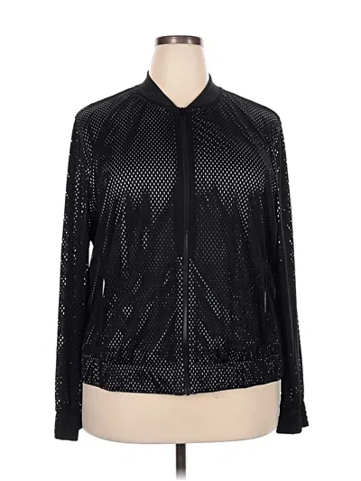 Pre-owned Z By Zella Track Jacket In Black