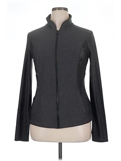 Pre-owned Z By Zella Track Jacket In Gray