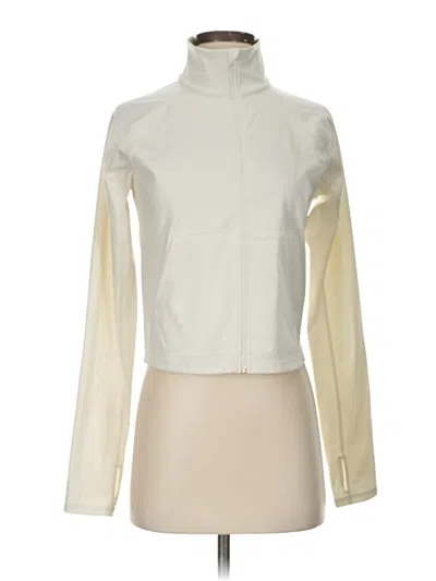 Pre-owned Z By Zella Track Jacket In White