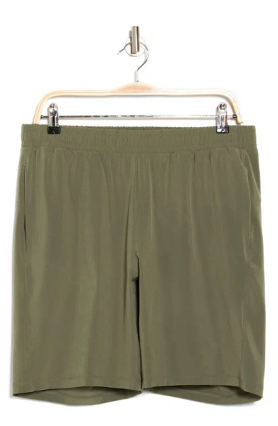Z By Zella Traverse Woven Shorts In Olive Night
