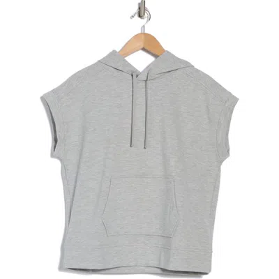 Z By Zella Unwind Sleeveless Ottoman Hoodie In Grey Light Heather