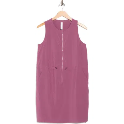 Z By Zella Venture Sleeveless Front Zip Utility Dress In Pink