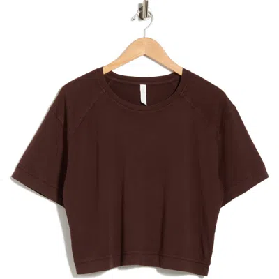 Z By Zella Vintage Wash Boxy Tee In Brown Mole