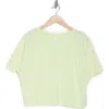 Z By Zella Vintage Wash Boxy Tee In Green Limecream