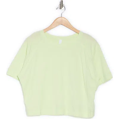 Z By Zella Vintage Wash Boxy Tee In Green Limecream