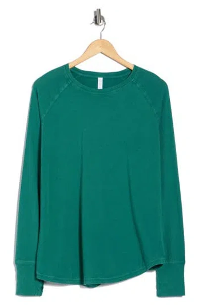 Z By Zella Vintage Wash Relaxed Long Sleeve 2.0 Tee In Green