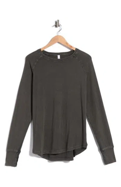 Z By Zella Vintage Wash Relaxed Long Sleeve 2.0 Tee In Black