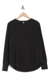Z By Zella Vintage Wash Relaxed Long Sleeve 2.0 Tee In Black