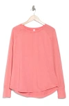 Z By Zella Vintage Wash Relaxed Long Sleeve 2.0 Tee In Coral Sugar