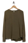 Z By Zella Vintage Wash Relaxed Long Sleeve 2.0 Tee In Green