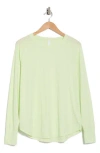 Z By Zella Vintage Wash Relaxed Long Sleeve 2.0 Tee In Green Limecream